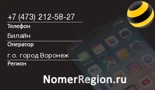Кто звонил с 4732125827 - регион и оператор
